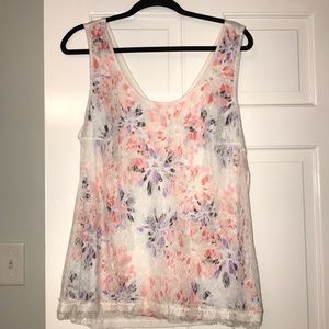 Plus Size Maurices Lace Overlay Tank Top